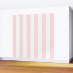 Simply Vertical Stripes Flamingo Pink on White Wall Mural Gallery Image 2