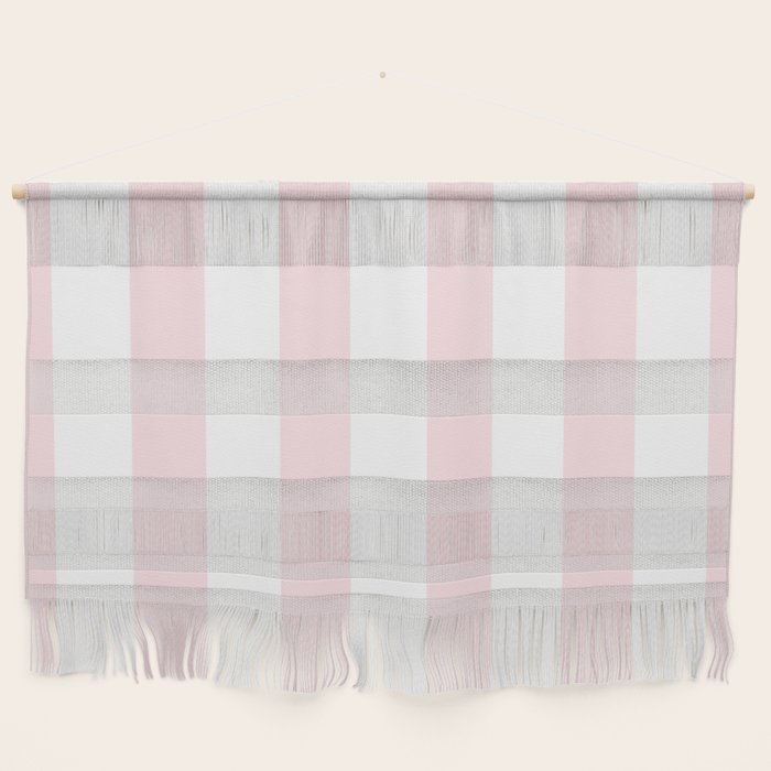 Simply Vertical Stripes Flamingo Pink on White Wall Hanging Gallery Image 1