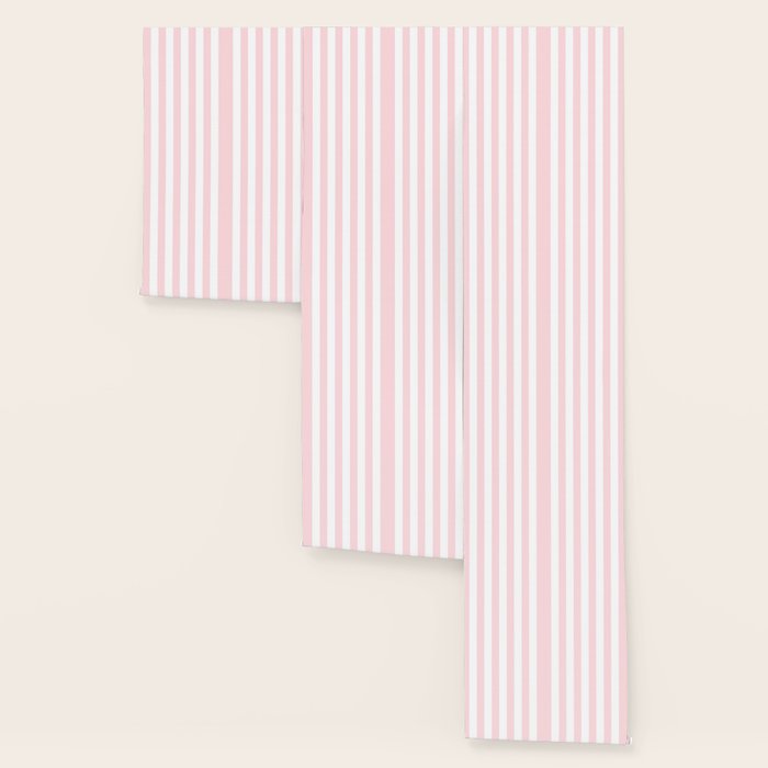 Simply Vertical Stripes Flamingo Pink on White Wallpaper Gallery Image 3