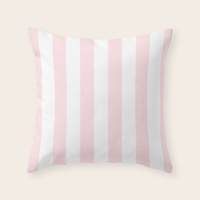 Simply Vertical Stripes Flamingo Pink on White Throw Pillow Gallery Image 6
