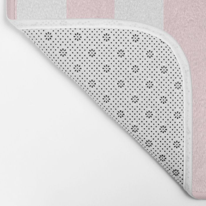 Simply Vertical Stripes Flamingo Pink on White Bath Mat Gallery Image 2