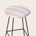 Simply Vertical Stripes Flamingo Pink on White Stool Gallery Image 2