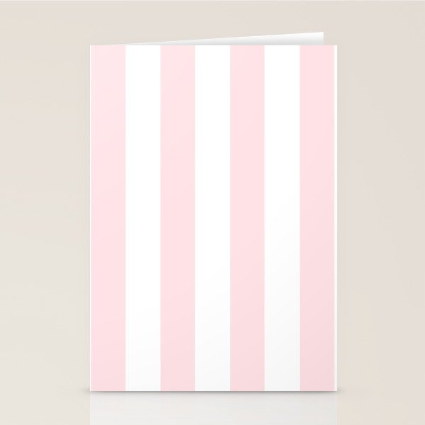Simply Vertical Stripes Flamingo Pink on White Stationery Card Gallery Image 2