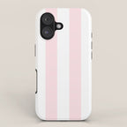 Simply Vertical Stripes Flamingo Pink on White iPhone Case Gallery Image 1
