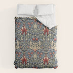 Vintage William Morris Snakeshead Red Floral Print Duvet Cover Gallery Image 6