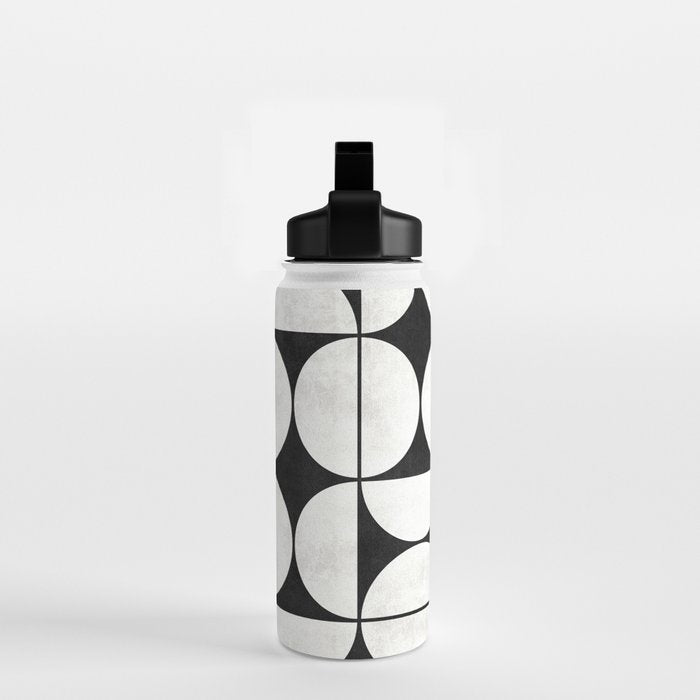 Mid-Century Modern Pattern No.2 - Black and White Water Bottle Gallery Image 2