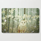 Winter Owl - whimsical snowy winter forest photo Cutting Board Gallery Image 1
