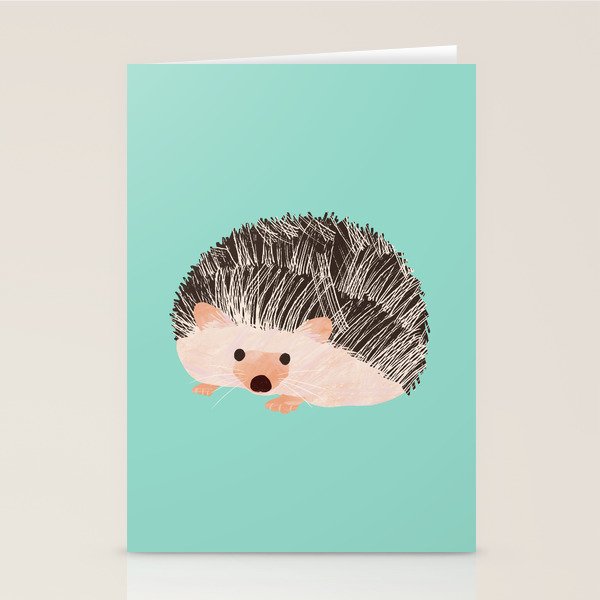 Hedgehog Turquoise Stationery Card Gallery Image 2