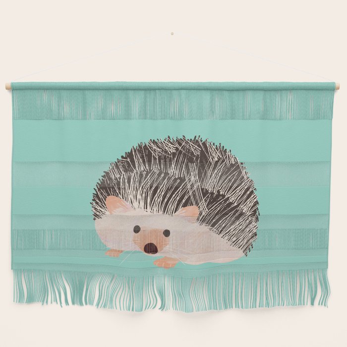 Hedgehog Turquoise Wall Hanging Gallery Image 1