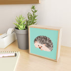Hedgehog Turquoise Mini Art Print Gallery Image 2