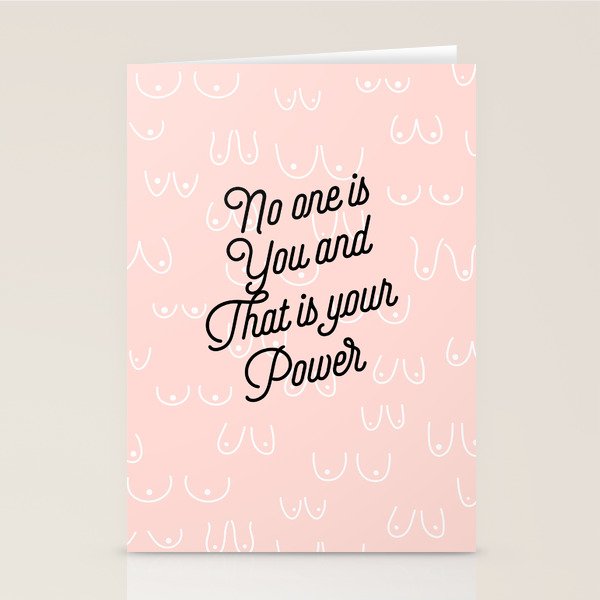 Self Love Boobs Pattern on peach Stationery Card Gallery Image 2