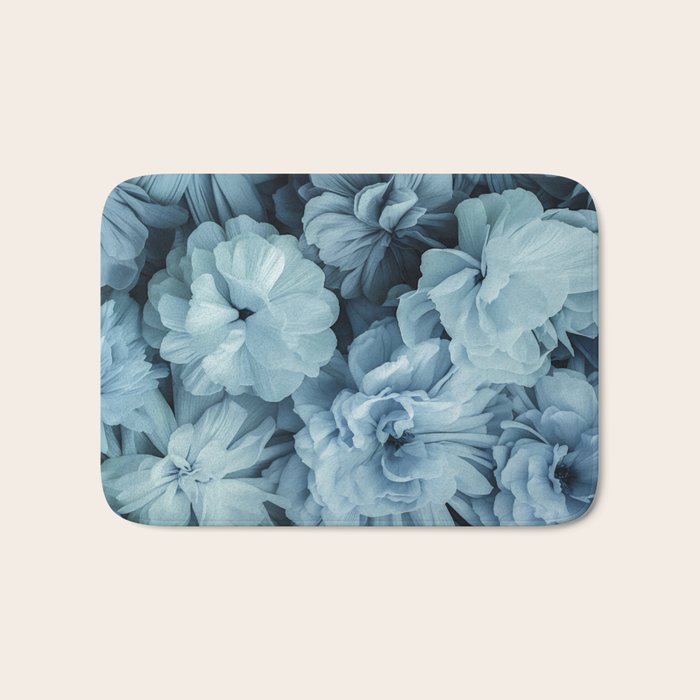Floral Romance Vintage Nostalgia Aqual Blue Bath Mat Gallery Image 1