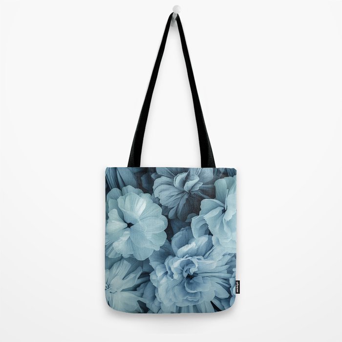 Floral Romance Vintage Nostalgia Aqual Blue Tote Bag Gallery Image 2