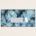 Floral Romance Vintage Nostalgia Aqual Blue Desk Mat Gallery Image 1