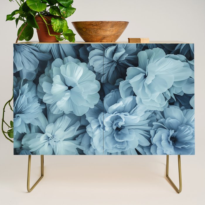 Floral Romance Vintage Nostalgia Aqual Blue Credenza Gallery Image 1