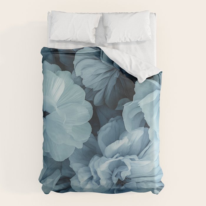 Floral Romance Vintage Nostalgia Aqual Blue Duvet Cover Gallery Image 1