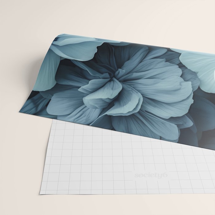 Floral Romance Vintage Nostalgia Aqual Blue Wrapping Paper Gallery Image 2