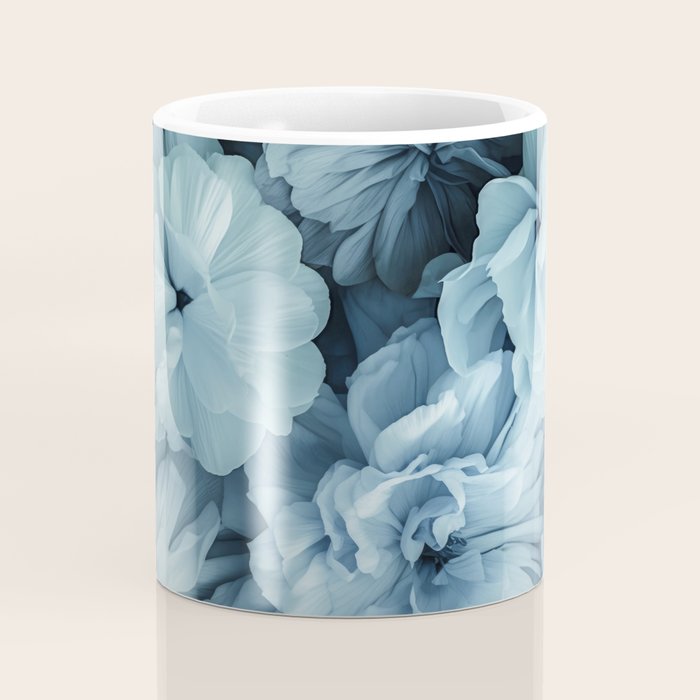 Floral Romance Vintage Nostalgia Aqual Blue Coffee Mug Gallery Image 4