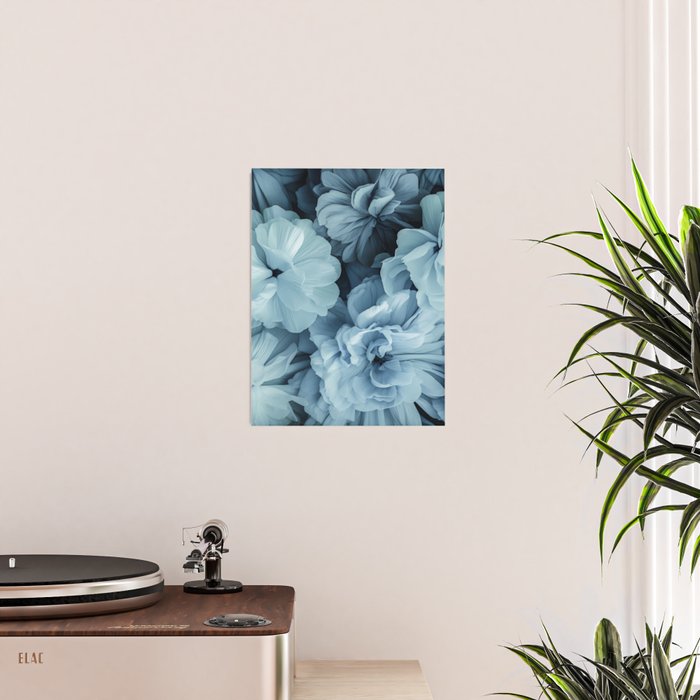 Floral Romance Vintage Nostalgia Aqual Blue Poster Gallery Image 2