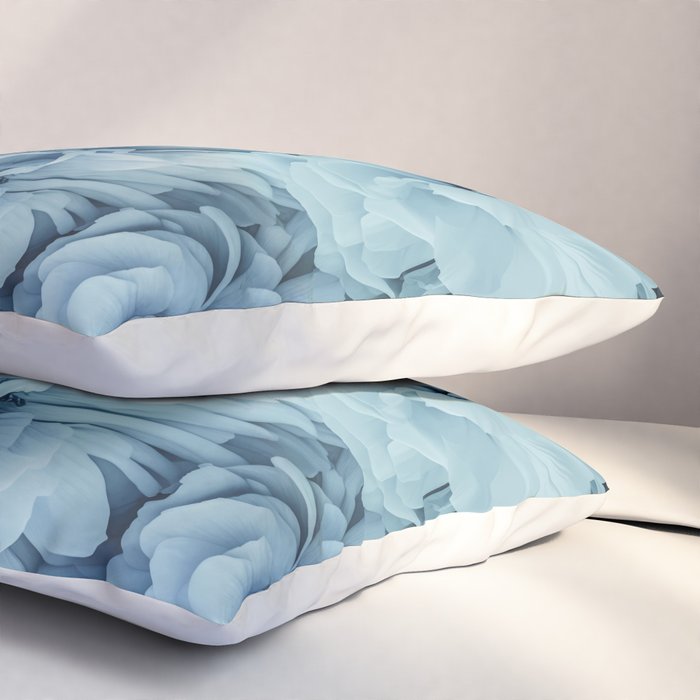 Floral Romance Vintage Nostalgia Aqual Blue Pillow Sham Gallery Image 3