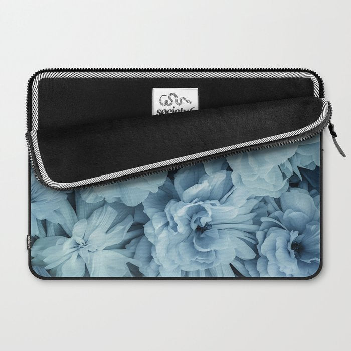 Floral Romance Vintage Nostalgia Aqual Blue Laptop Sleeve Gallery Image 2