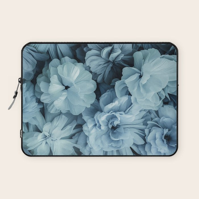 Floral Romance Vintage Nostalgia Aqual Blue Laptop Sleeve Gallery Image 1