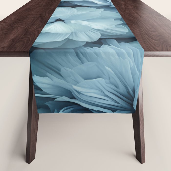 Floral Romance Vintage Nostalgia Aqual Blue Table Runner Gallery Image 1