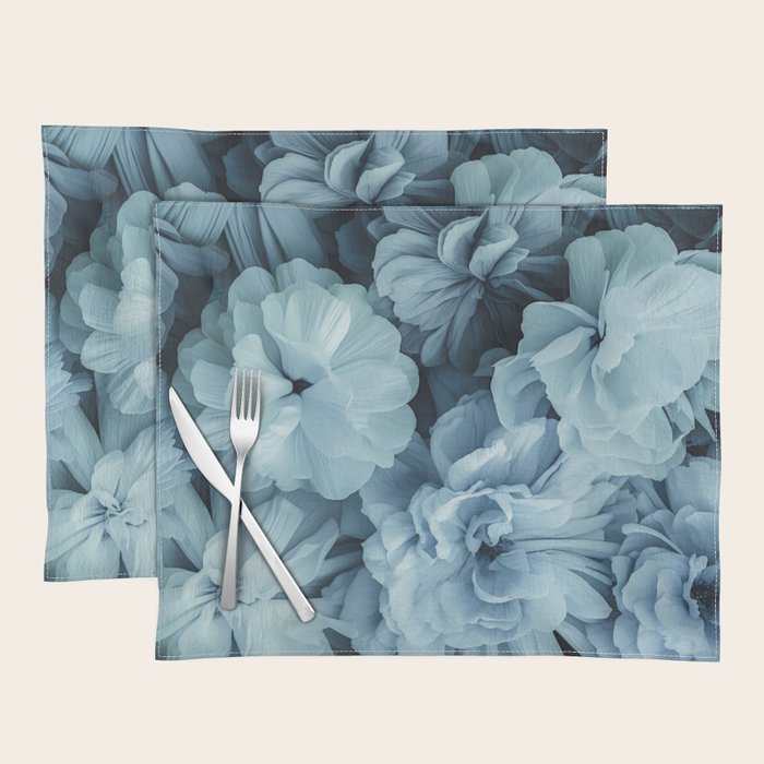 Floral Romance Vintage Nostalgia Aqual Blue Placemat Gallery Image 1