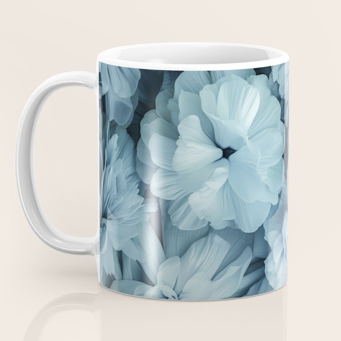 Floral Romance Vintage Nostalgia Aqual Blue Coffee Mug Gallery Image 3