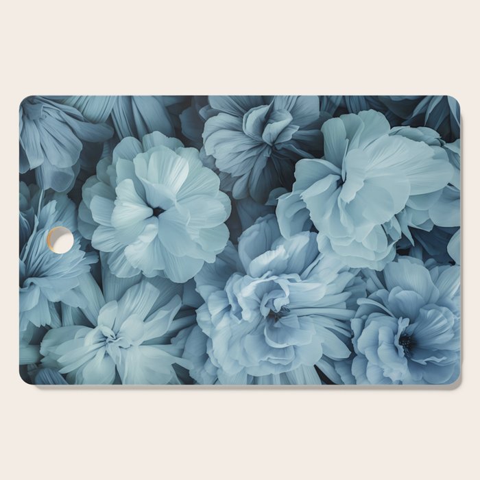 Floral Romance Vintage Nostalgia Aqual Blue Cutting Board Gallery Image 1