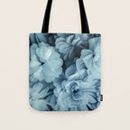 Floral Romance Vintage Nostalgia Aqual Blue Tote Bag Gallery Image 1