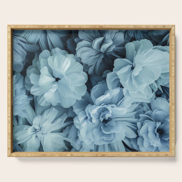 Floral Romance Vintage Nostalgia Aqual Blue Serving Tray Gallery Image 1