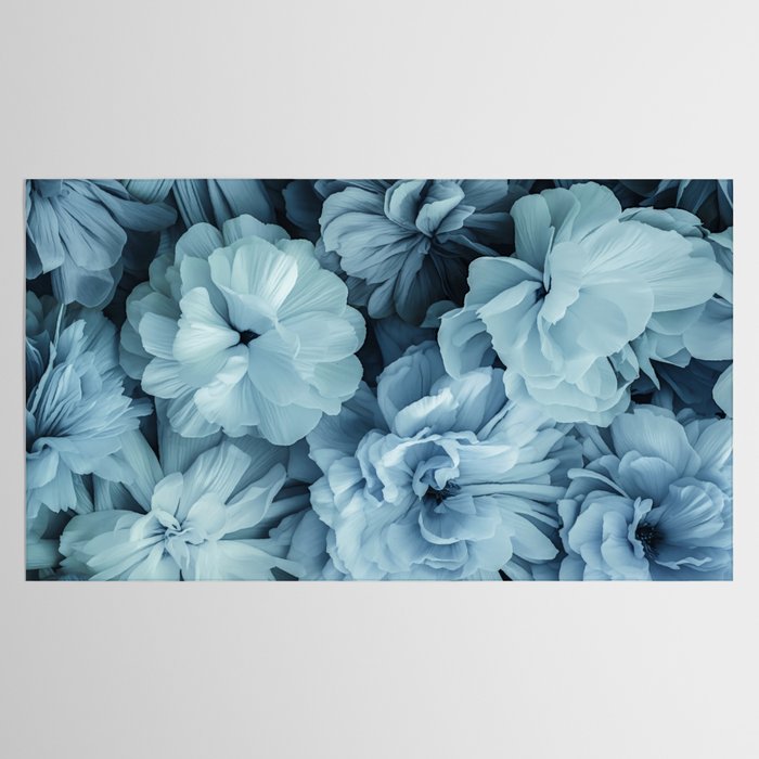 Floral Romance Vintage Nostalgia Aqual Blue Tablecloth Gallery Image 2