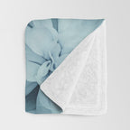 Floral Romance Vintage Nostalgia Aqual Blue Throw Blanket Gallery Image 3