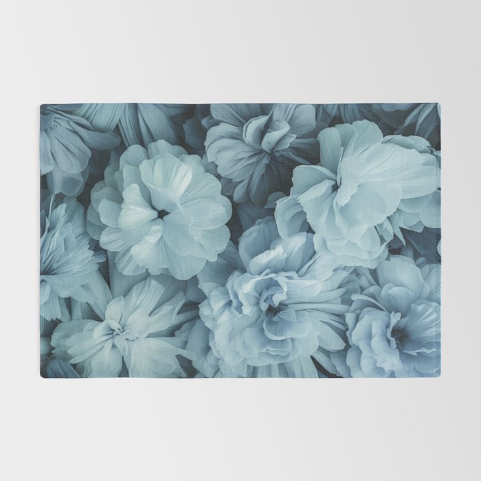 Floral Romance Vintage Nostalgia Aqual Blue Rug Gallery Image 2
