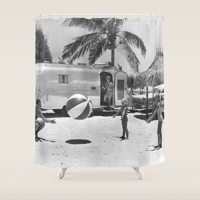Family Holiday In The Airstream Shower Curtain Gallery Image 1