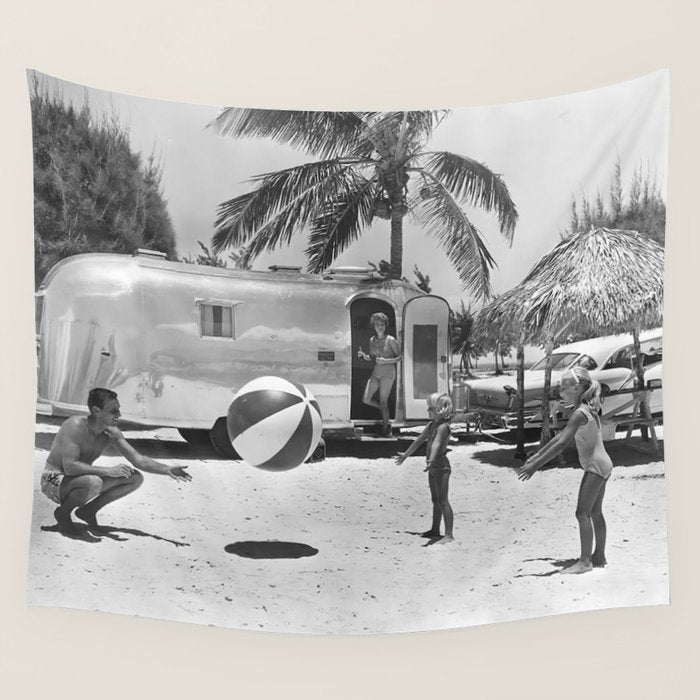 Family Holiday In The Airstream Wall Tapestry Gallery Image 4