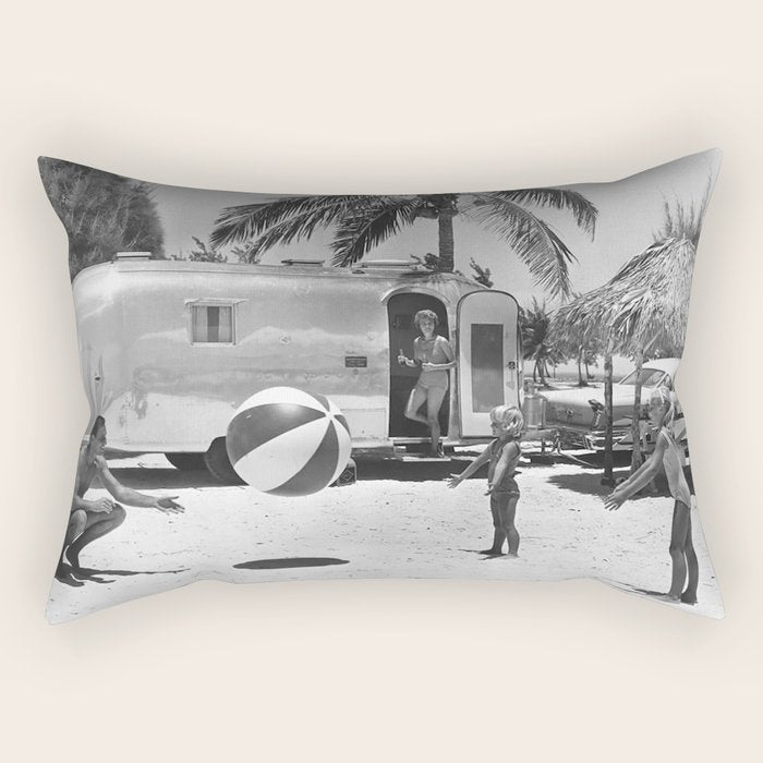 Family Holiday In The Airstream Rectangular Pillow Gallery Image 2