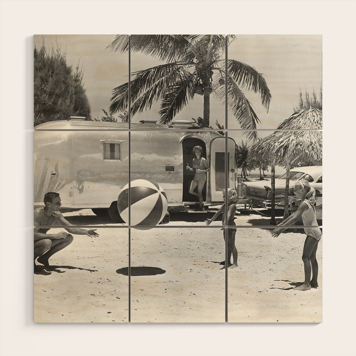 Family Holiday In The Airstream Wood Wall Art Gallery Image 1