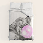 Bubble Gum Highland Cow Black and White Comforter Gallery Image 6
