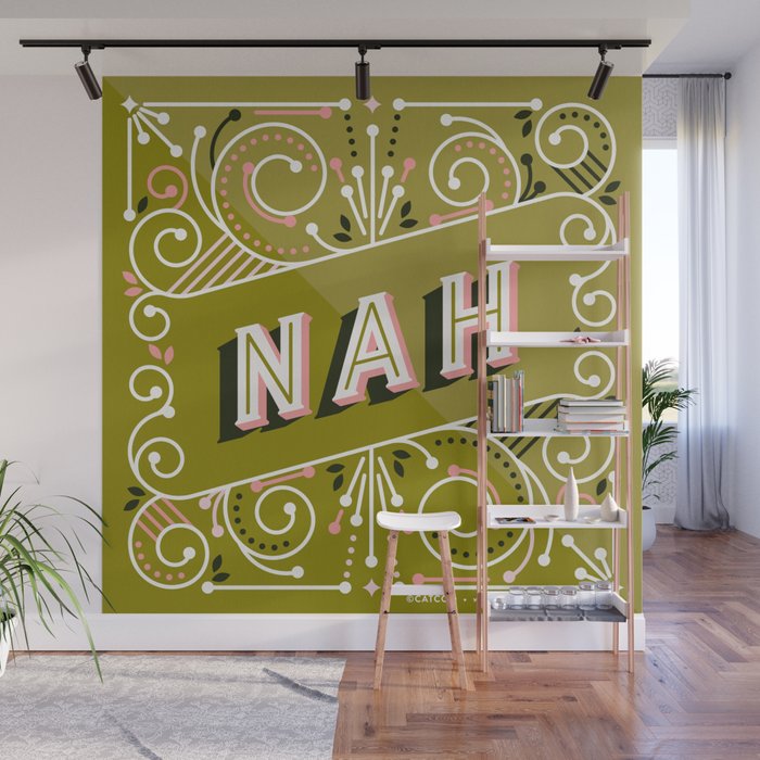 Nah - Olive & Blush Palette Wall Mural Gallery Image 1