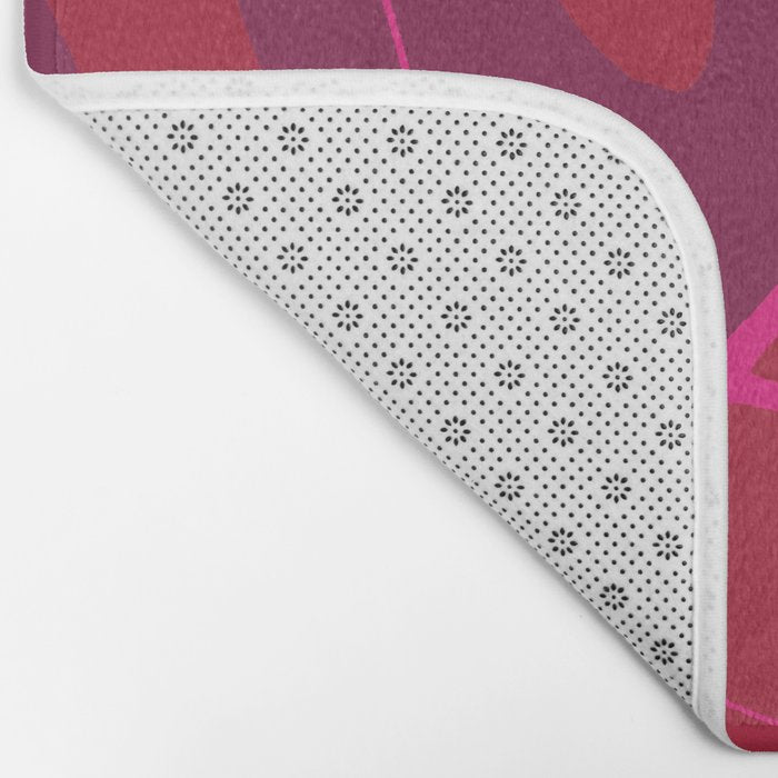 Only One Monstera Leaf in Red And Purple Colors #decor #society6 #buyart Bath Mat Gallery Image 2