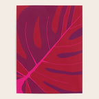 Only One Monstera Leaf in Red And Purple Colors #decor #society6 #buyart Poster Gallery Image 4