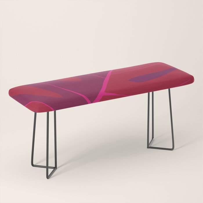 Only One Monstera Leaf in Red And Purple Colors #decor #society6 #buyart Bench Gallery Image 1