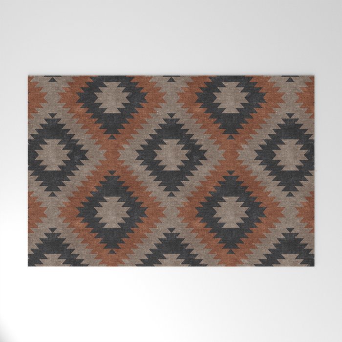 aztec neutrals - inkwell & taupe Welcome Mat Gallery Image 1