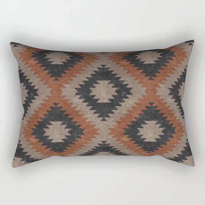 aztec neutrals - inkwell & taupe Rectangular Pillow Gallery Image 1