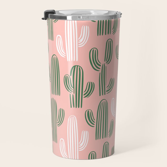 Cactus plant doodle art pattern Travel Mug Gallery Image 3