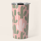 Cactus plant doodle art pattern Travel Mug Gallery Image 1