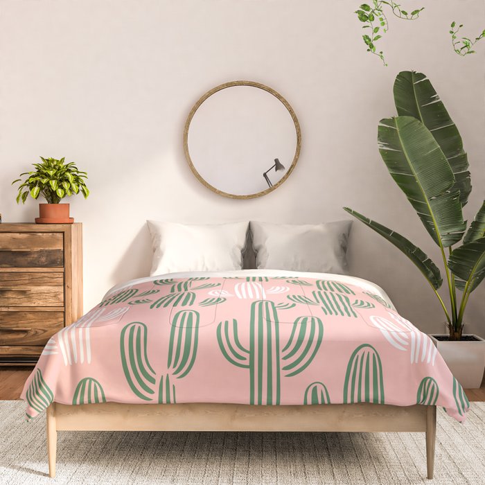 Cactus plant doodle art pattern Comforter Gallery Image 3