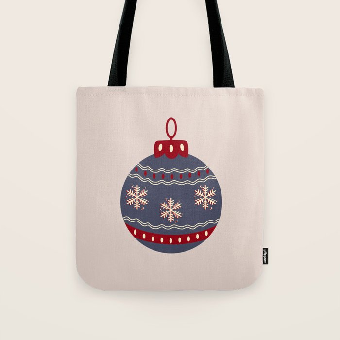 Christmas Bauble Blue And Red Tote Bag Gallery Image 1